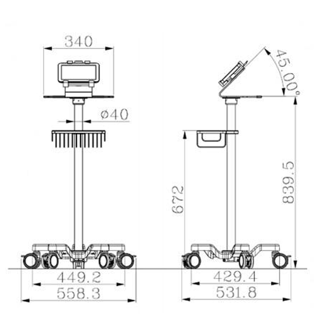 G-JB2-00 Carrello per apparecchiature mediche di piccole dimensioni
