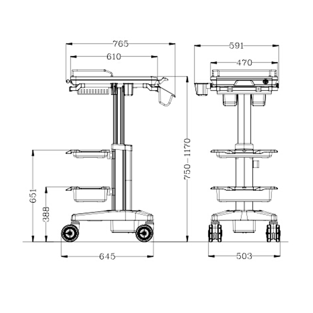 Carrello per ultrasuoni DB-05